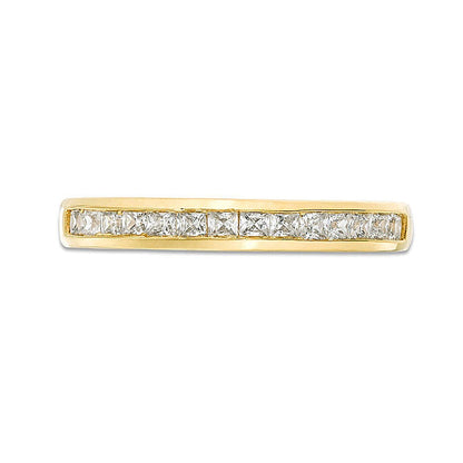 Ehering mit Diamanten im Princess-Schliff 0.5 ct. Gesamtgewicht in 10K Gelbgold