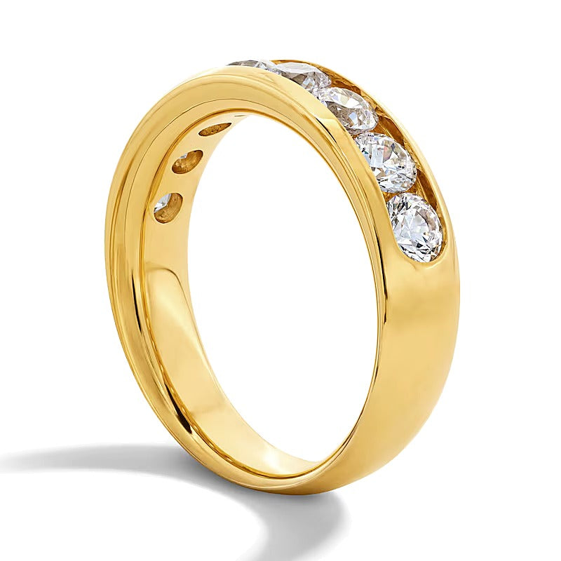 2.0 ct. Gesamtgewicht Labordiamant Ring kanalgefasst in 10K Gelbgold (F/VS2)