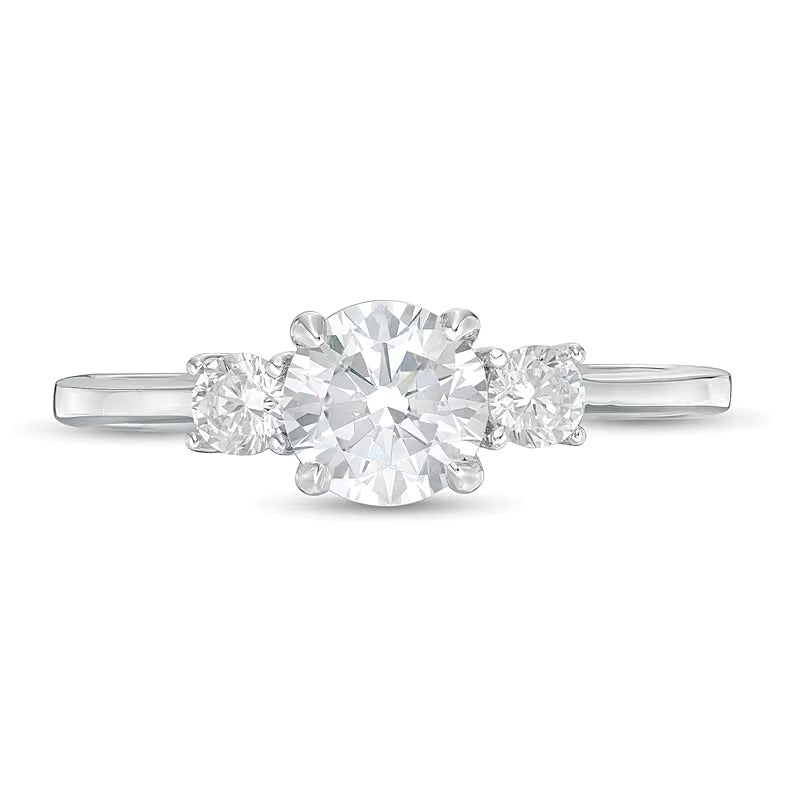 1,0 ct. Gesamtgewicht Diamant Dreistein-Verlobungsring in 14K Weißgold
