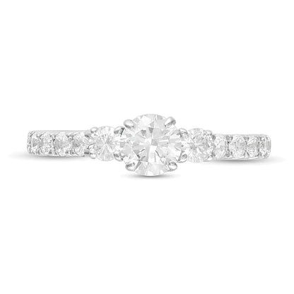 1.0 CT. TW Dreistein-Verlobungsring mit Diamanten in 14K Weißgold