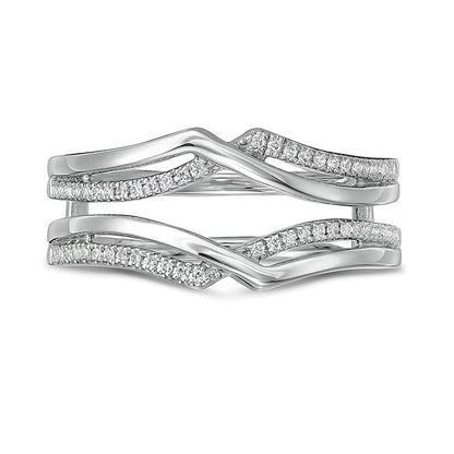 0.13 CT. Gesamtgewicht Diamant Solitär-Enhancer mit Crossover-Design in 14K Weißgold