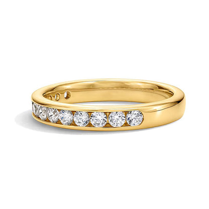 0.75 ct. Gesamtgewicht Memoire-Ring mit kanalgefassten Labordiamanten in 10K Gelbgold (F/VS2)