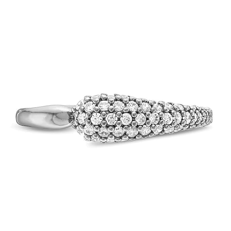 0.33 ct. Gesamtgewicht Diamant Fashion-Ring mit abgestuften Tropfen in 10K Weißgold
