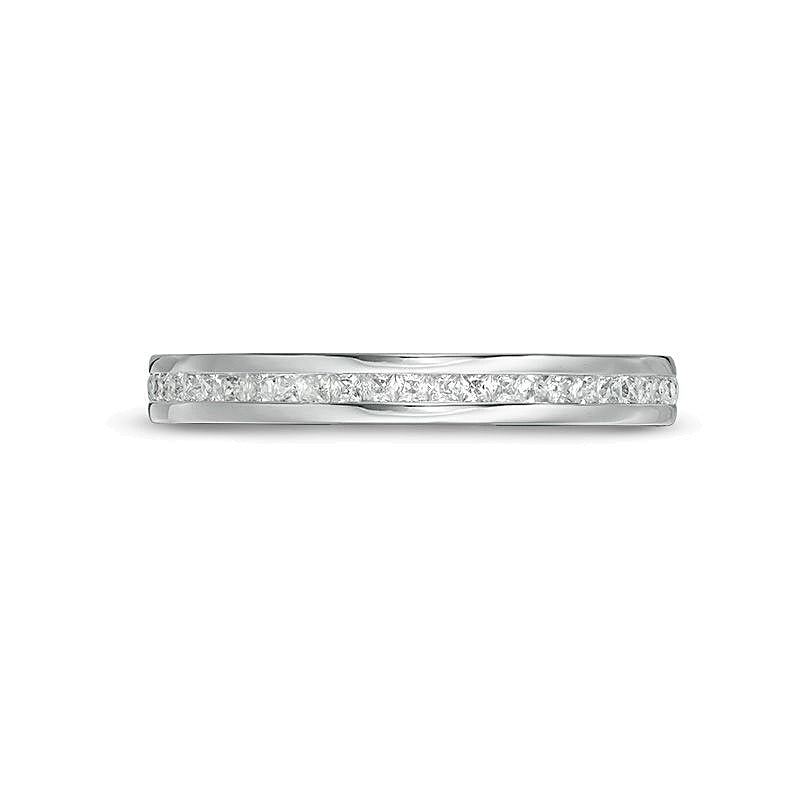 0,5 ct. Gesamtgewicht Memoire-Ring mit Diamanten im Princess-Schliff in 14K Weißgold (H/SI2)