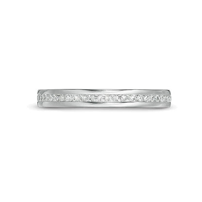 0,5 ct. Gesamtgewicht Memoire-Ring mit Diamanten im Princess-Schliff in 14K Weißgold (H/SI2)