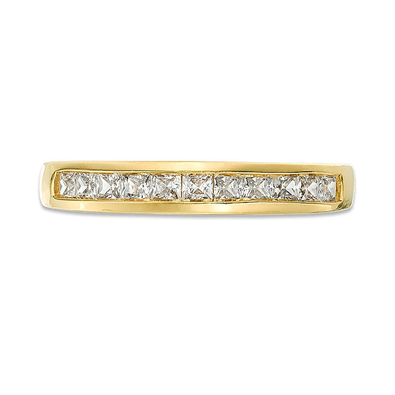 0.63 ct. Gesamtgewicht Diamant-Ehering im Princess-Schliff in 10K Gelbgold