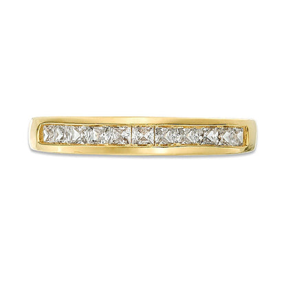 0.63 ct. Gesamtgewicht Diamant-Ehering im Princess-Schliff in 10K Gelbgold
