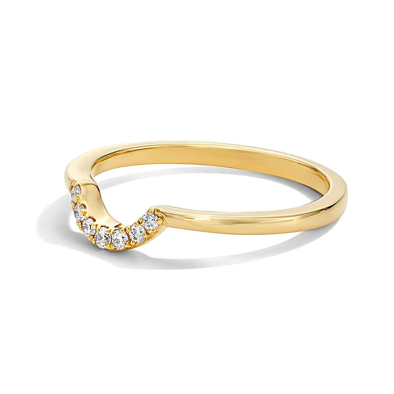 0.07 ct. Gesamtgewicht Labordiamant Solitär Enhancer Ring in 14K Gelbgold (F/VS2)