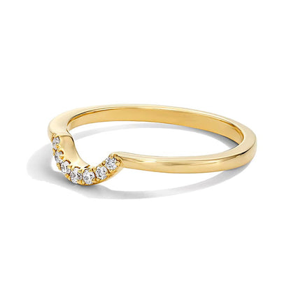 0.07 ct. Gesamtgewicht Labordiamant Solitär Enhancer Ring in 14K Gelbgold (F/VS2)