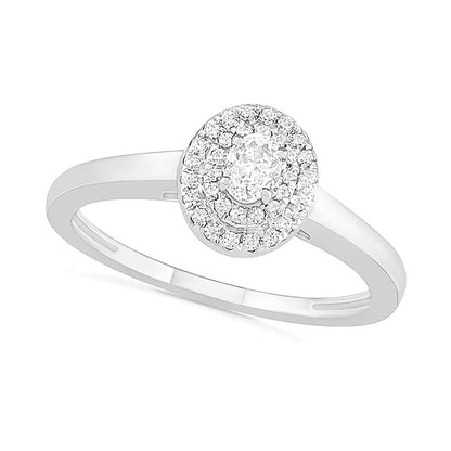 0.38 ct. Gesamtgewicht Braut-Set mit Diamanten im Oval- und Rundschliff in 10K Weißgold