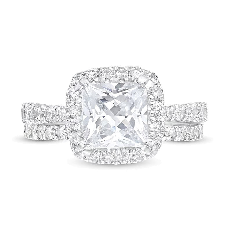2.88 ct. Gesamtgewicht Braut-Set mit Labordiamanten im Princess-, Rund- und Kissenschliff in 14K Weißgold (I/SI2)