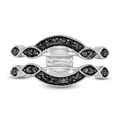 0.25 ct. Gesamtgewicht schwarzer Diamant Solitär Kontur-Enhancer Ring in 10K Weißgold