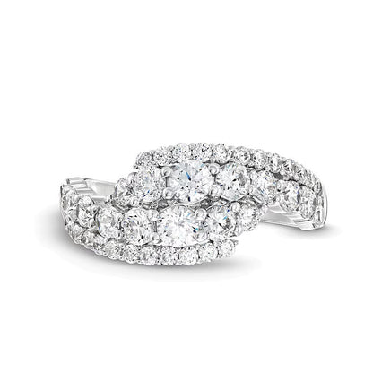 1.5 ct. Gesamtgewicht Labordiamant Bypass-Ring in 14K Weißgold (F/SI2)
