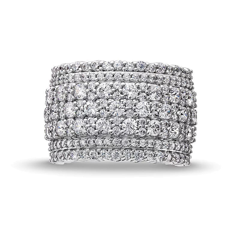 2.5 CT. Gesamtgewicht mehrreihiger Diamant-Ring in 14K Weißgold
