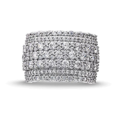 2.5 CT. Gesamtgewicht mehrreihiger Diamant-Ring in 14K Weißgold