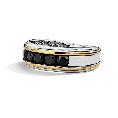 1.0 CT. TW Ring mit fünf schwarzen Diamanten in 10K Bicolor-Gold
