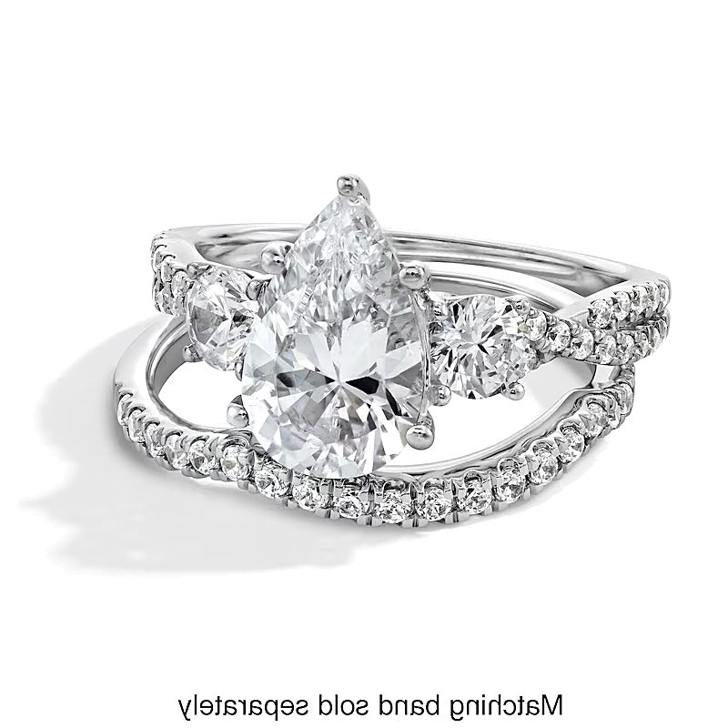 0.25 ct. Gesamtgewicht Labordiamant Contour-Ring in 14K Weißgold (F/SI2)