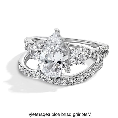 0.25 ct. Gesamtgewicht Labordiamant Contour-Ring in 14K Weißgold (F/SI2)