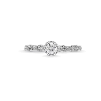 0,33 ct. Gesamtgewicht Diamant-Verlobungsring im Vintage-Stil in 14K Weißgold