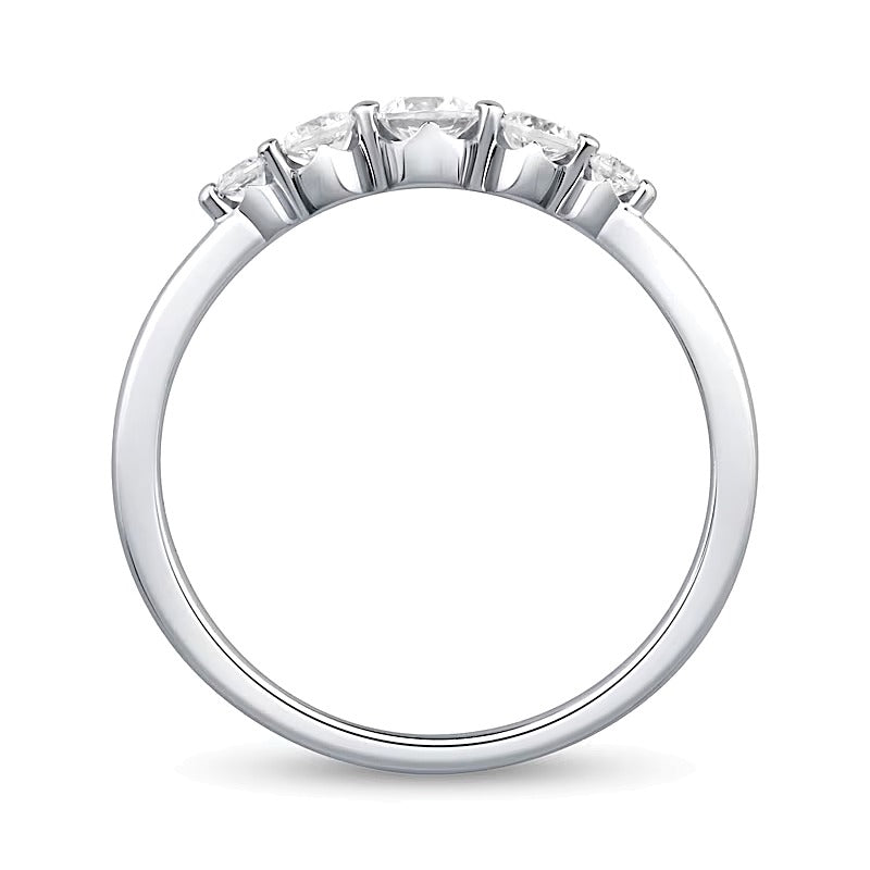 0.33 CT. Gesamtgewicht Labordiamant Fünfstein-Ring in 10K Weißgold (F/VS2)
