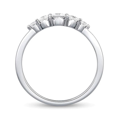 0.33 CT. Gesamtgewicht Labordiamant Fünfstein-Ring in 10K Weißgold (F/VS2)