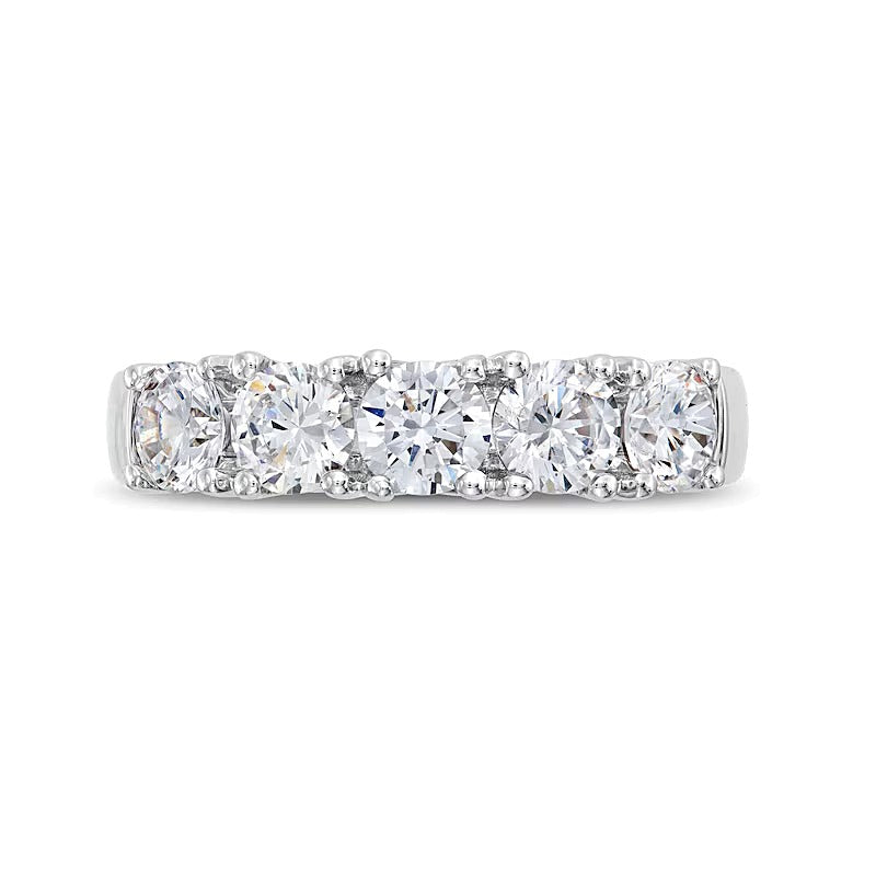 2.0 ct. Gesamtgewicht Fünfstein-Memoire-Ring mit Labordiamanten in 14K Weißgold (F/SI2)