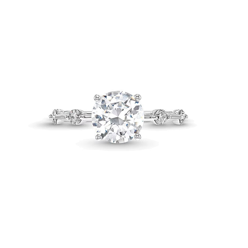 2,25 ct. Gesamtgewicht Labordiamant Solitär mit seitlichem Besatz Verlobungsring in 14K Weißgold (F/SI2)
