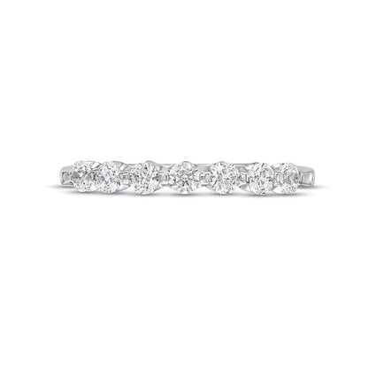 Memoire-Ring mit sieben Diamanten 0,5 ct. Gesamtgewicht in 14K Weißgold