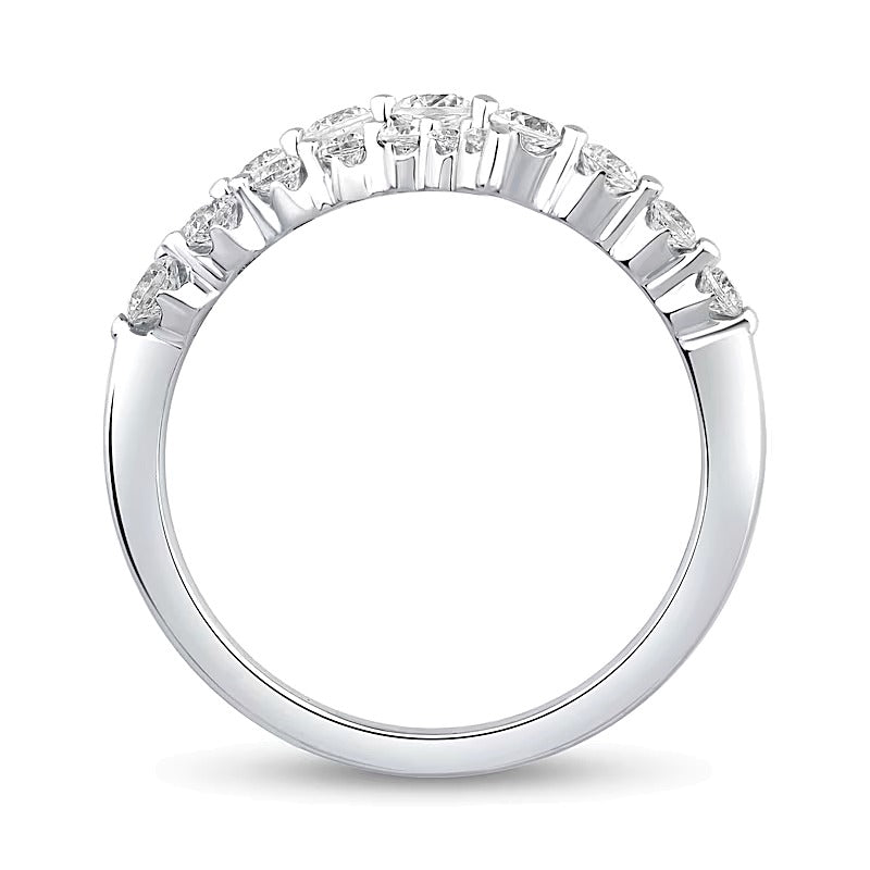 1.0 CT. Gesamtgewicht Labordiamant Bypass-Ring dreireihig in 10K Weißgold (F/VS2)