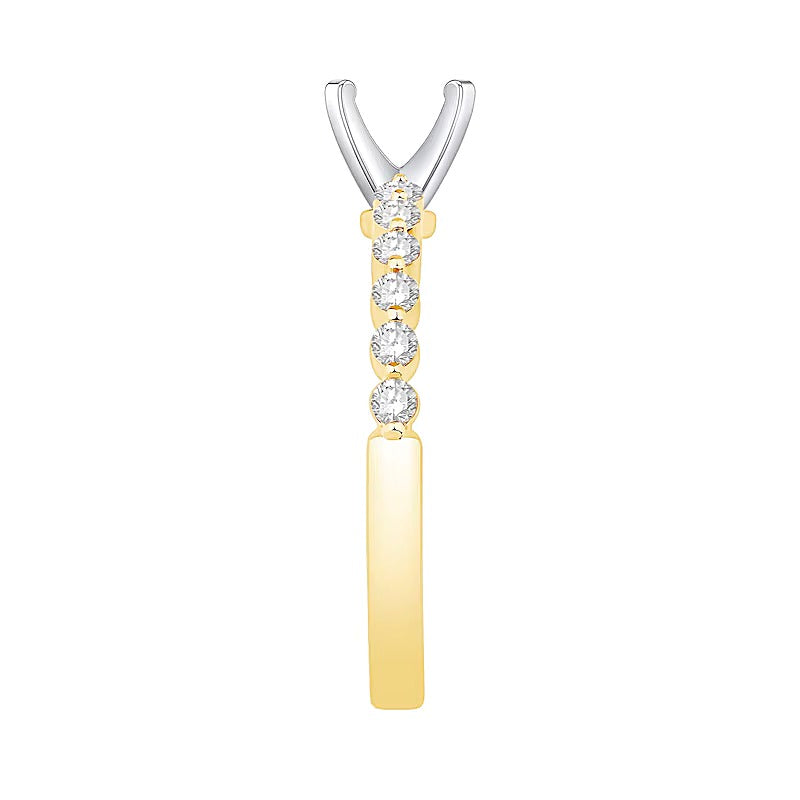 0.33 ct. Gesamtgewicht Diamant Vintage-inspirierter Solitär-Fassung in 14K Gelbgold
