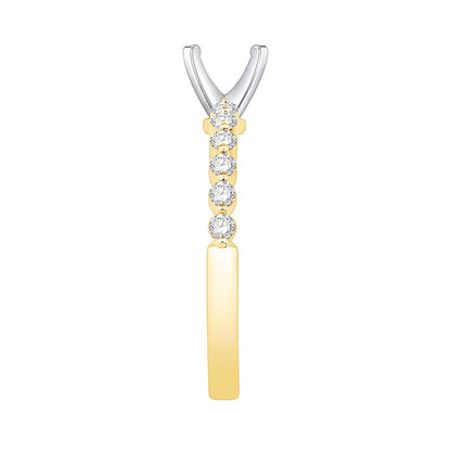 0.33 ct. Gesamtgewicht Diamant Vintage-inspirierter Solitär-Fassung in 14K Gelbgold