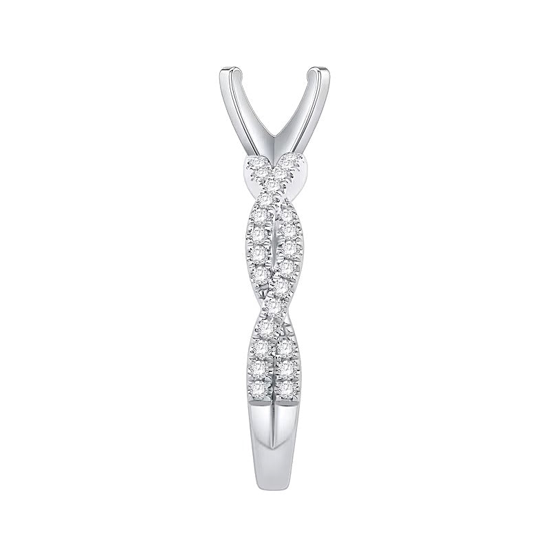0.33 ct. Gesamtgewicht Diamant Solitär-Ring mit gedrehtem Ring in 14K Weißgold