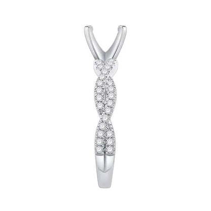 0.33 ct. Gesamtgewicht Diamant Solitär-Ring mit gedrehtem Ring in 14K Weißgold