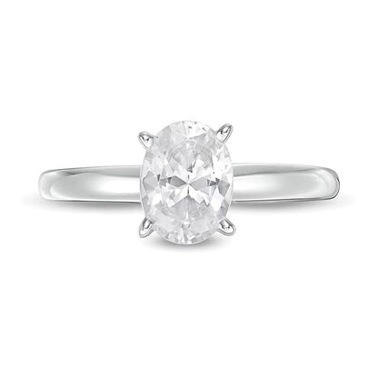 1.0 CT. TW Verlobungsring Solitär mit ovalem Diamant in 14K Weißgold (I/I2)