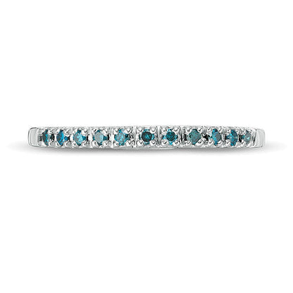 Memoire-Ring mit blauen Diamanten 0.1 ct. Gesamtgewicht in 14K Weißgold