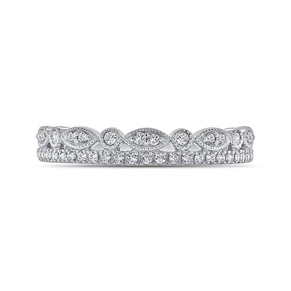 0,25 ct. Gesamtgewicht Ring mit mehreren Diamanten im Marquise-Schliff im Vintage-Stil in 10K Weißgold