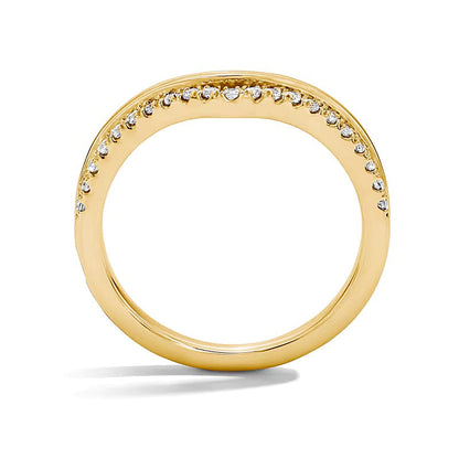 0.17 ct. Gesamtgewicht Memoire-Ring mit Labordiamanten im Chevron-Design in 14K Gelbgold (F/VS2)