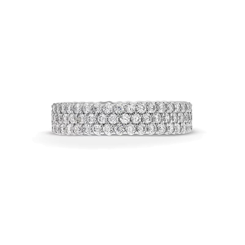 1,75 ct. Gesamtgewicht Diamant Memoire-Ring dreireihig in 14K Weißgold