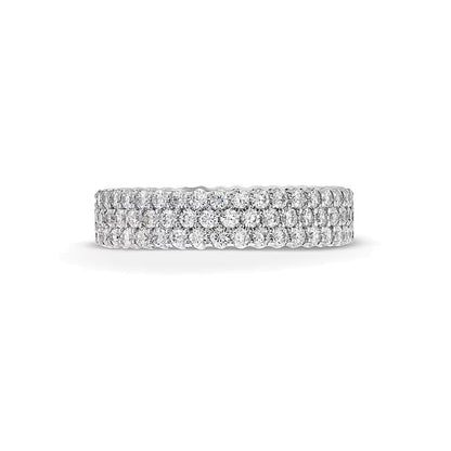 1,75 ct. Gesamtgewicht Diamant Memoire-Ring dreireihig in 14K Weißgold