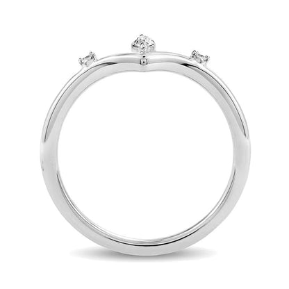 0,13 ct. Gesamtgewicht Fashion-Ring mit Diamanten im Marquise- und Rundschliff in 10K Weißgold