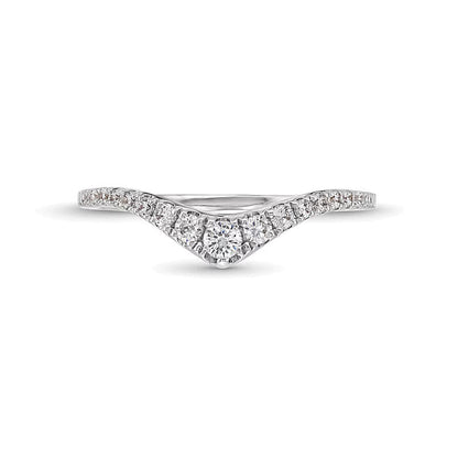 0.25 ct. Gesamtgewicht Diamant Memoire-Ring mit abgestuftem Chevron-Design in 14K Weißgold