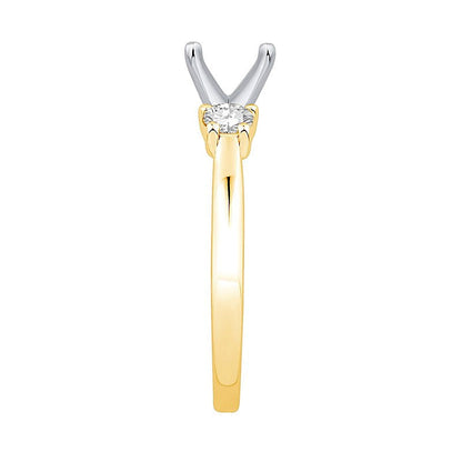 0.25 ct. Gesamtgewicht Diamant Dreistein Solitär Fassung in 14K Gelbgold