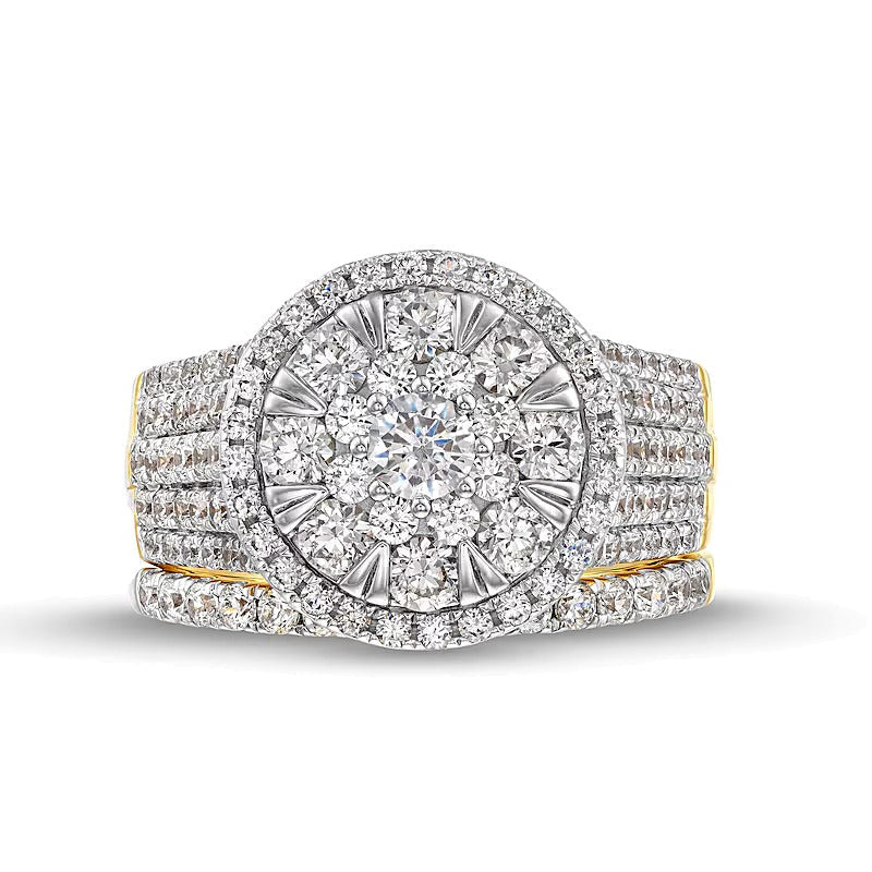 Braut-Set mit Diamanten 2.0 ct. Gesamtgewicht in 10K Gelbgold