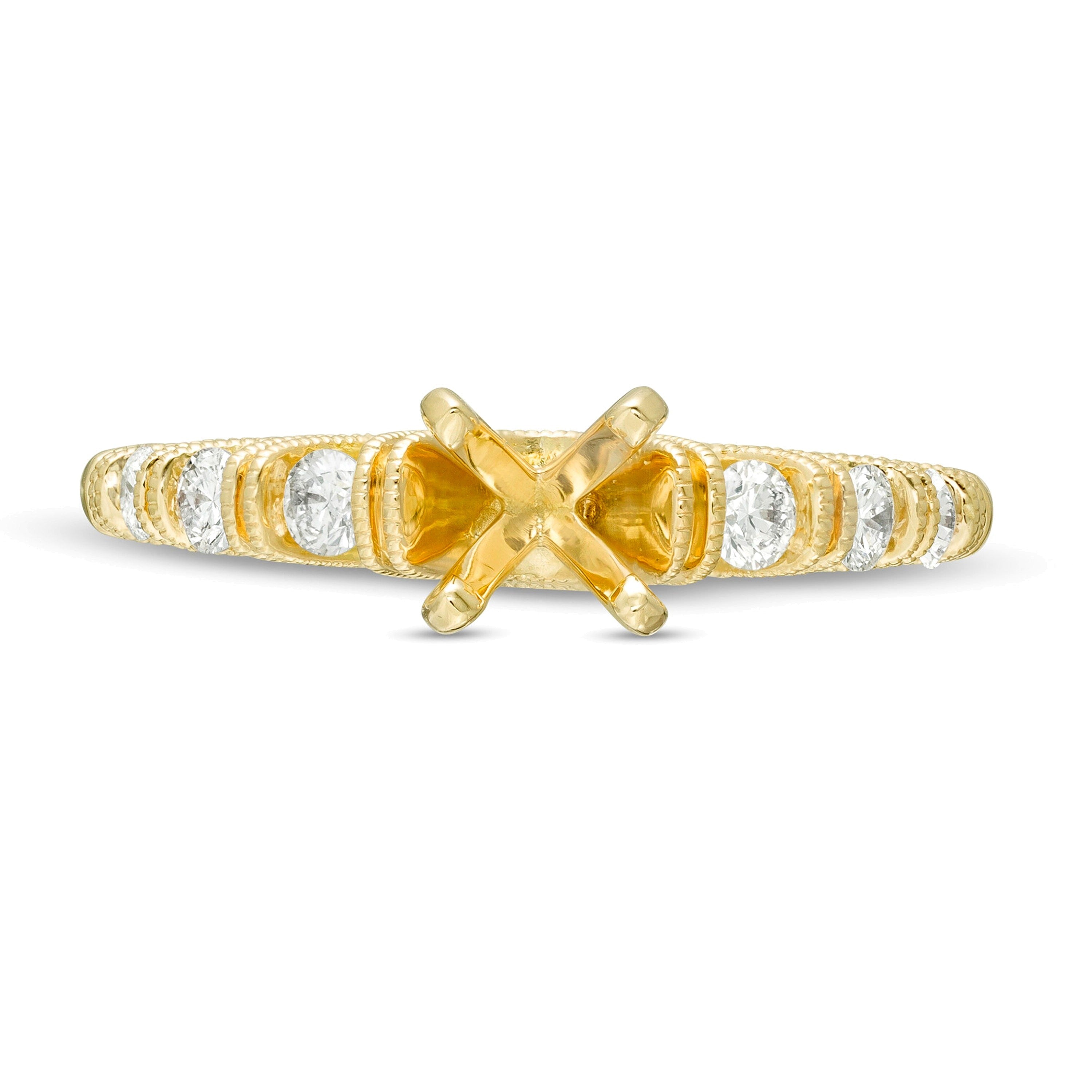 0.33 ct. Gesamtgewicht Diamant Semi-Mount im Vintage-Stil in 14K Gelbgold