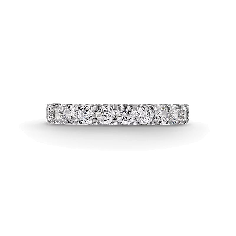0.88 ct. Gesamtgewicht Diamant Memoire-Ring mit zehn Steinen in 10K Weißgold