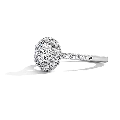 1.5 CT. Gesamtgewicht Labordiamant Verlobungsring mit Halo in 14K Weißgold (F/VS2)