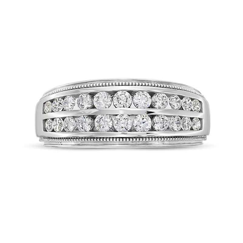 1.0 ct. Gesamtgewicht Labordiamant Ring zweireihig in 14K Weißgold (F/SI2)