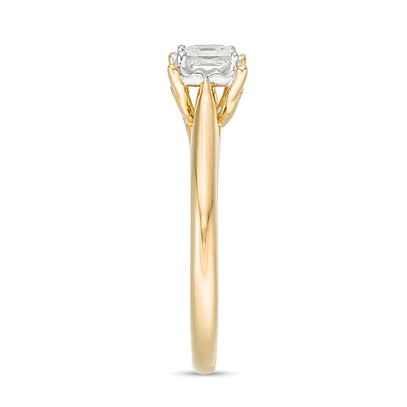 0.38 ct. Solitär-Verlobungsring mit Diamant im Princess-Schliff in 10K Gelbgold