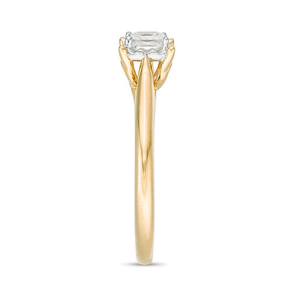 0.38 ct. Solitär-Verlobungsring mit Diamant im Princess-Schliff in 10K Gelbgold