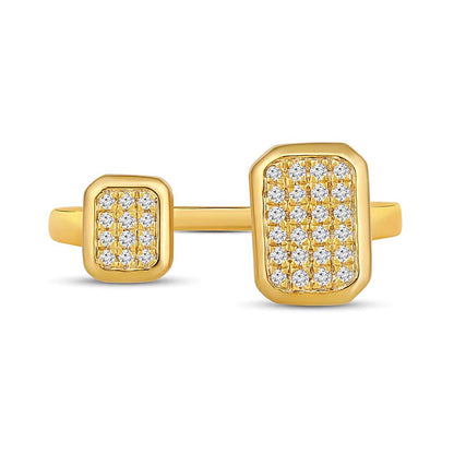 0.17 ct. Gesamtgewicht Fashion-Ring mit runden weißen Diamanten in 10K Gelbgold